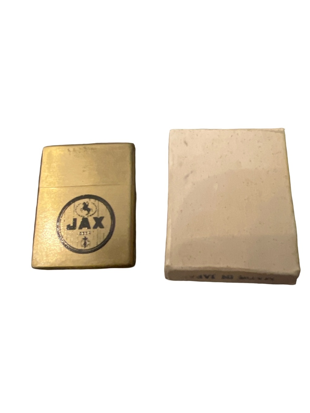 Vtg 1965 Jax Beer 75th Anniversary Brass Lighter Jackson Brewing Co New Orleans